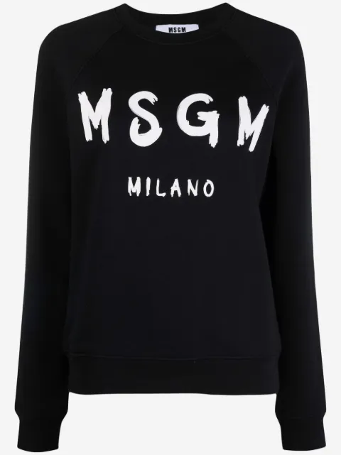 MSGM logo-print crew neck sweatshirt