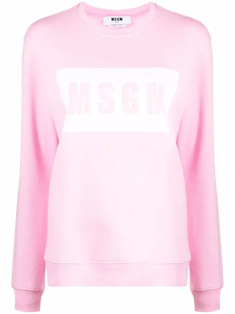 MSGM crew neck logo-print sweatshirt