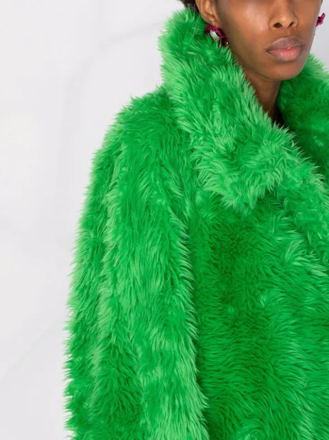 neon green fuzzy jacket