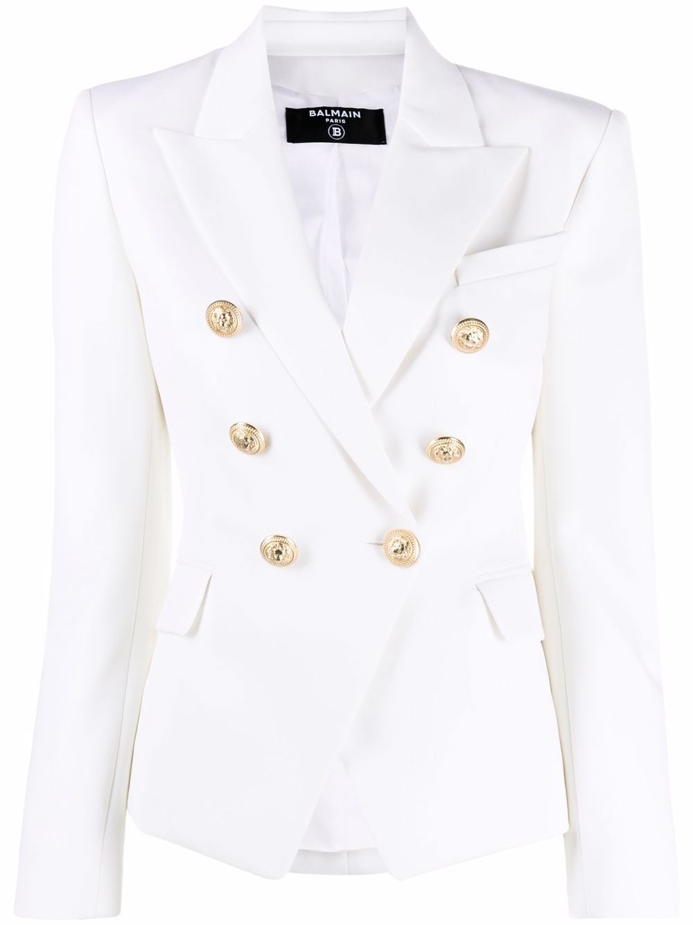 Shop Balmain double-breasted wool blazer with Express Delivery - FARFETCH