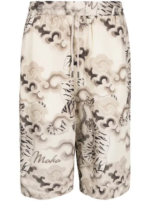 Maharishi bermudas con cordones en la pretina 