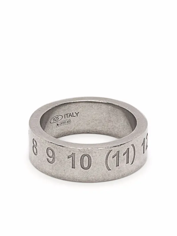 numbers-motif band ring