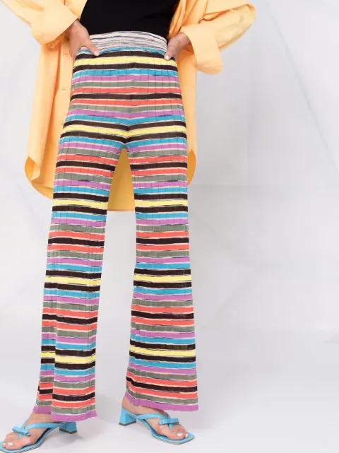 flared striped trousers