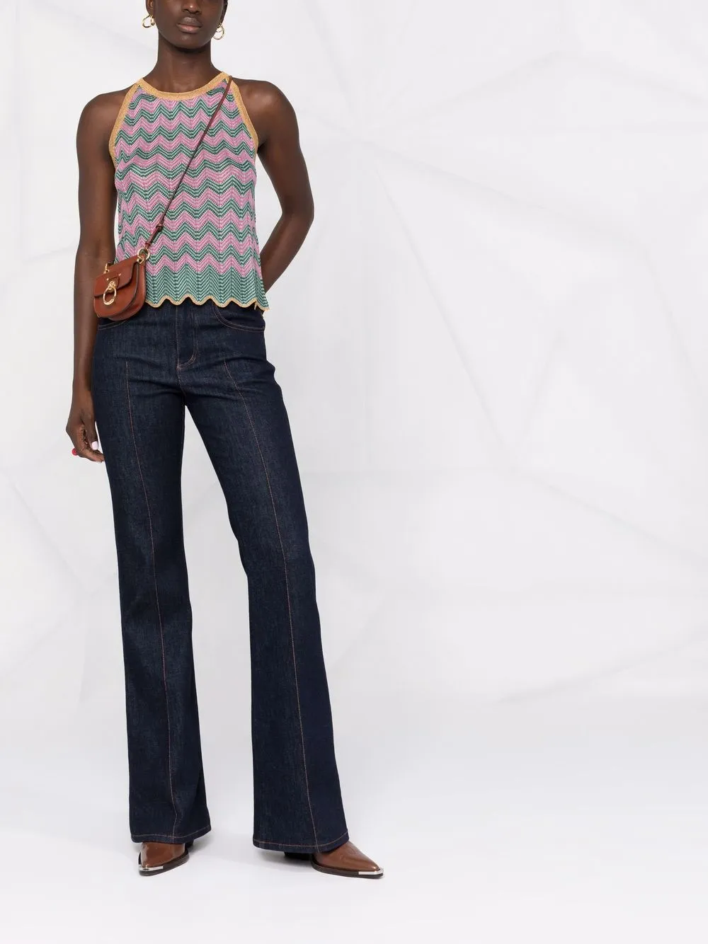 фото M missoni топ с узором зигзаг