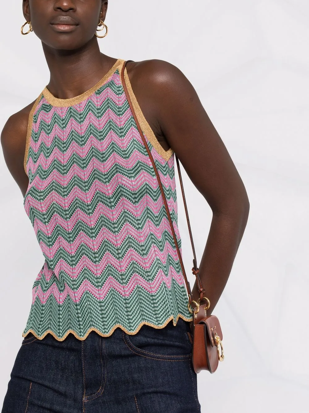 фото M missoni топ с узором зигзаг