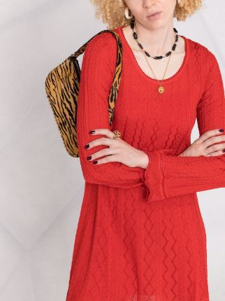 chevron-pattern knitted dress展示图