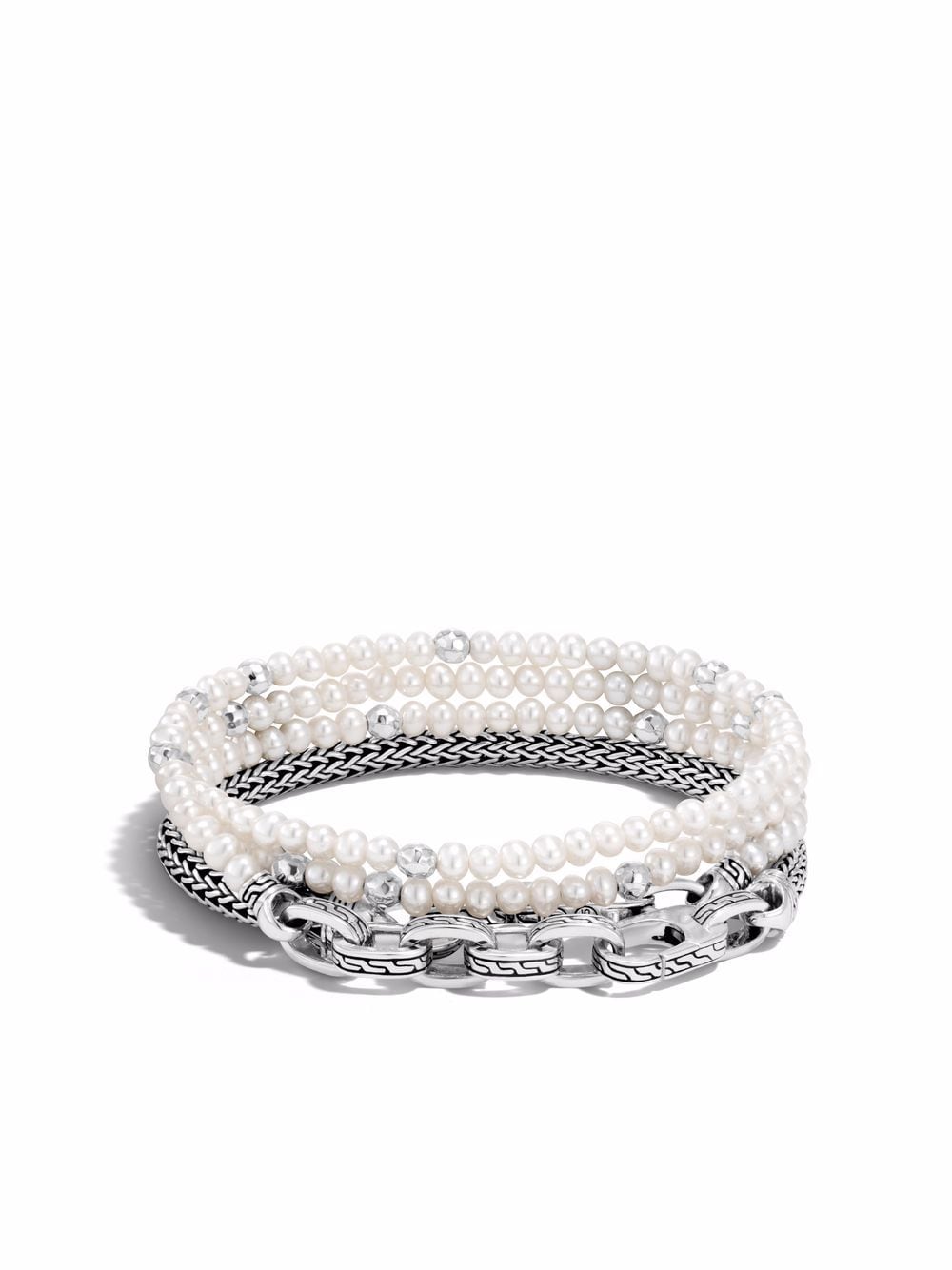 Image 1 of John Hardy silver Classic Chain transformable multi wrap pearl bracelet