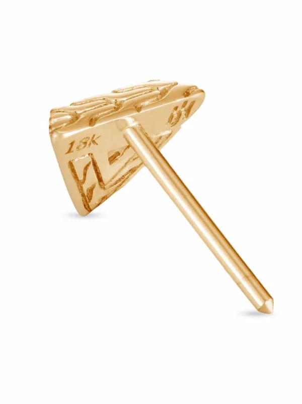 John Hardy 18kt Yellow Gold Tiga Classic Chain 9mm Triangle Stud