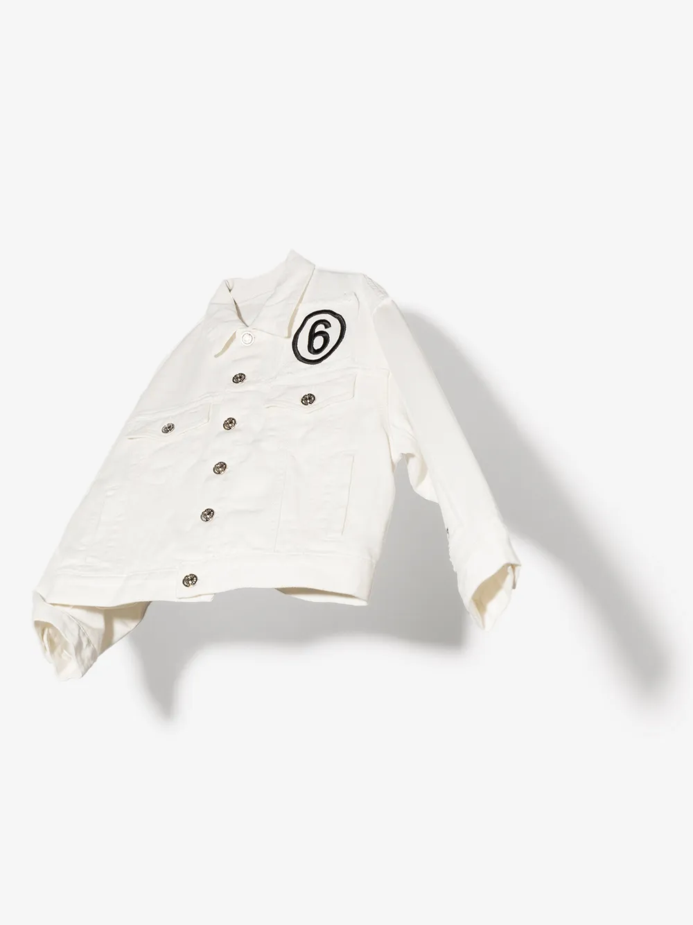 фото Mm6 maison margiela kids джинсовая куртка с вышитым логотипом