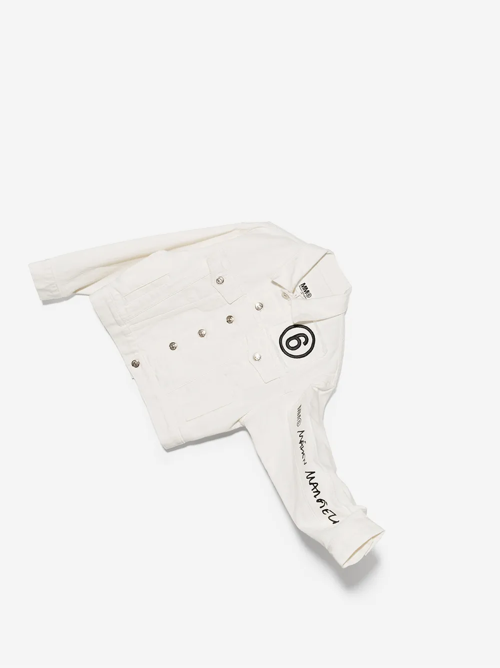 фото Mm6 maison margiela kids джинсовая куртка с вышитым логотипом