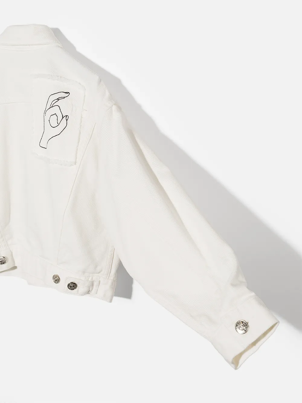 фото Mm6 maison margiela kids джинсовая куртка с вышитым логотипом