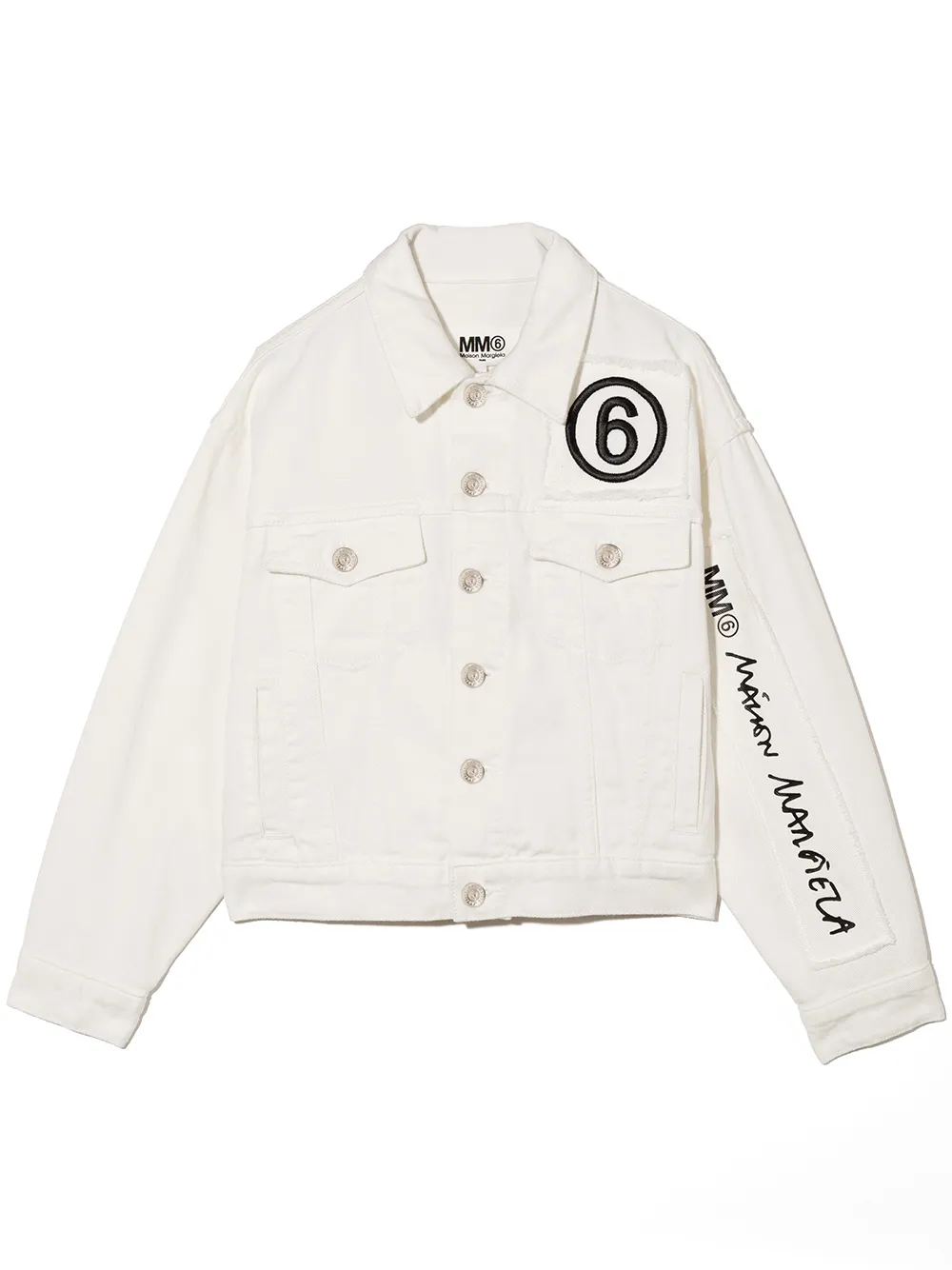 фото Mm6 maison margiela kids джинсовая куртка с вышитым логотипом