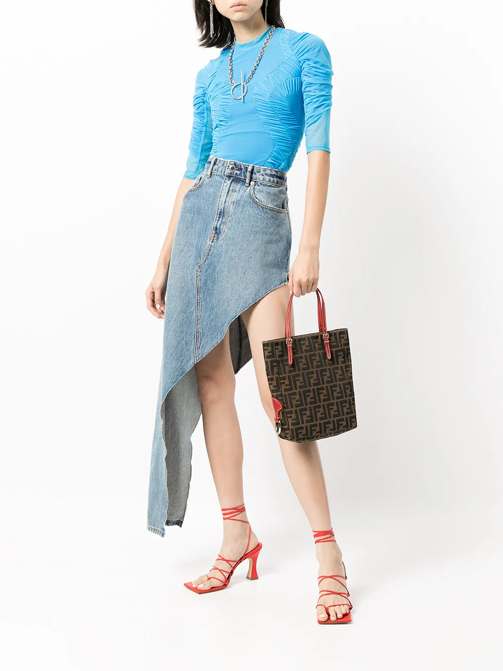 фото Fendi pre-owned сумка-тоут с узором zucca