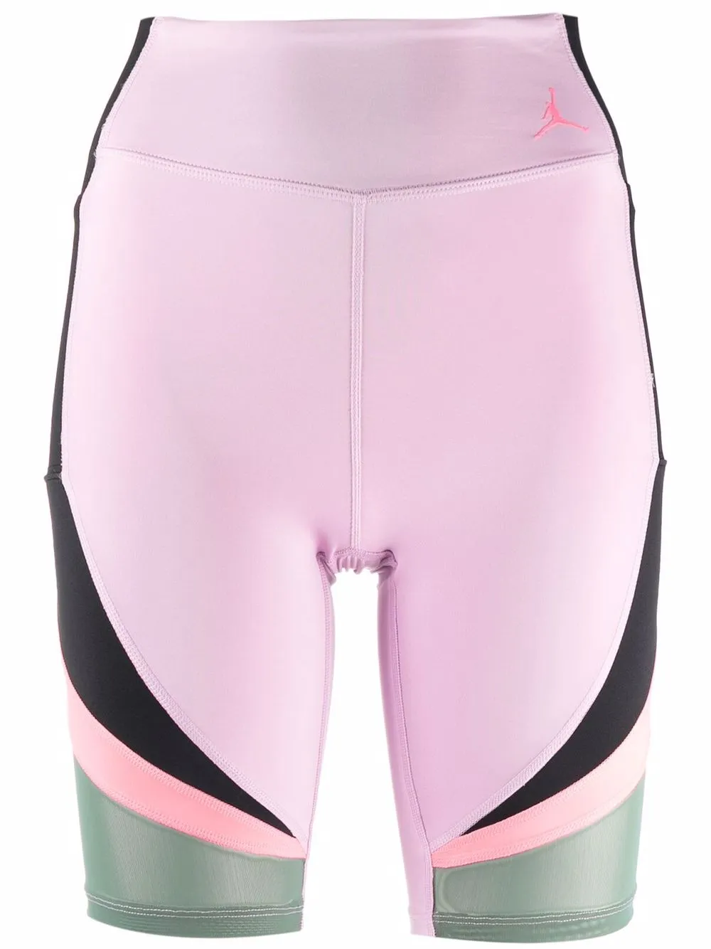 Click to view more detailed imagery on our partner's website Nike Jordan Heatwave Bike Shorts In Arctic Pink/ Black/ Green