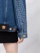 Versace Greca-trim logo-print denim jacket