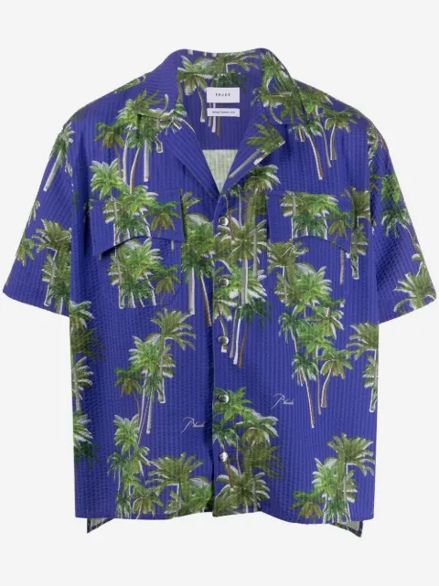 RHUDE palm-tree print "Green" shirt