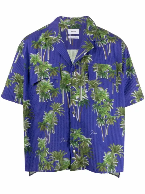 Chemise à imprimé palmier - RHUDE - Modalova