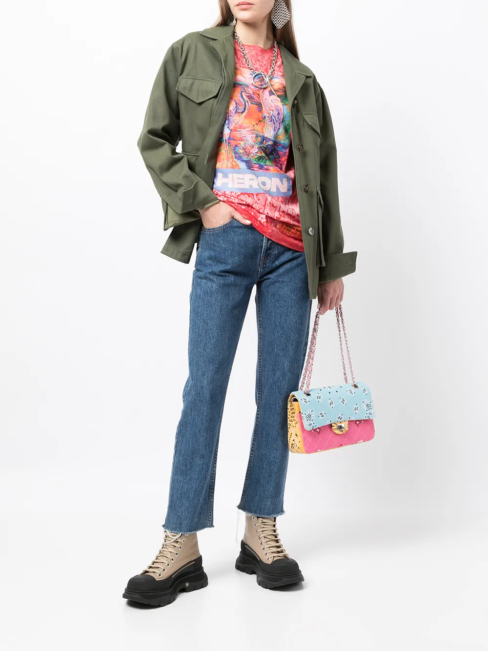 Readymade Schoudertas met colourblocking - Veelkleurig