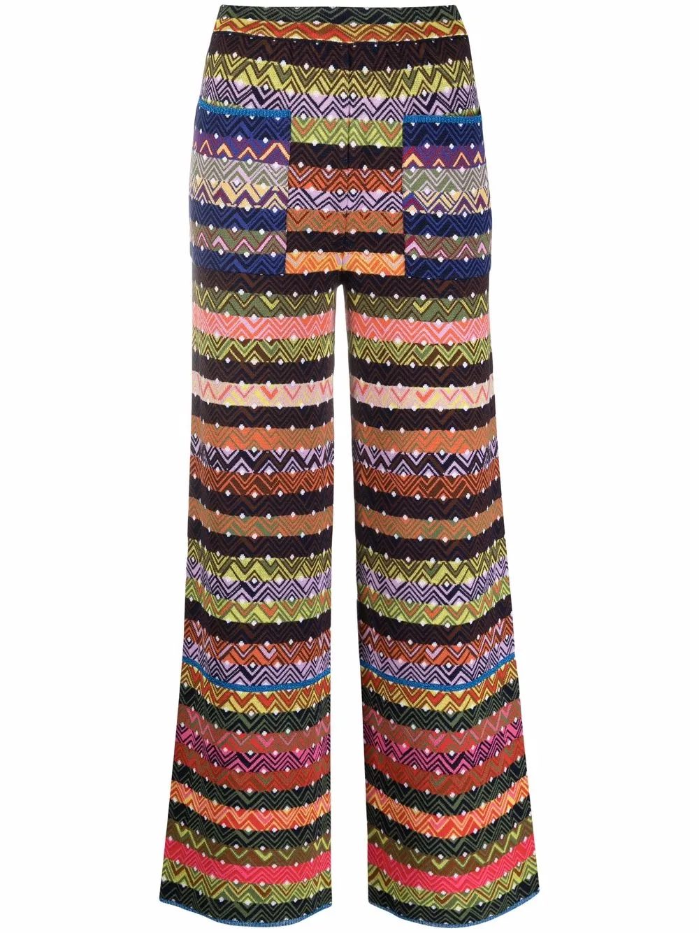 фото M missoni брюки палаццо с узором зигзаг