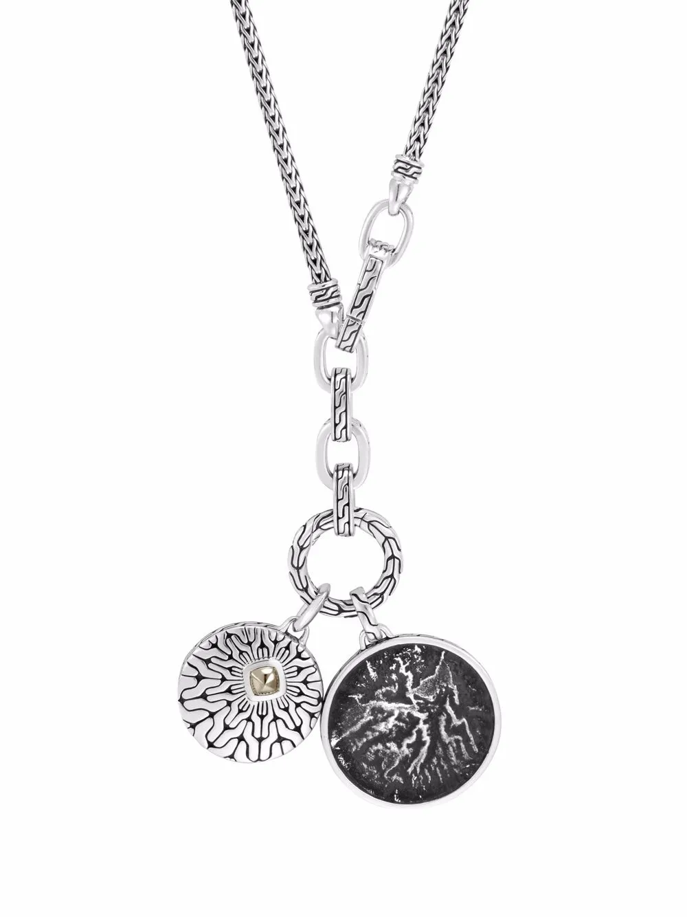 

John Hardy Reticulated transformable amulet pendant chain necklace - Silver