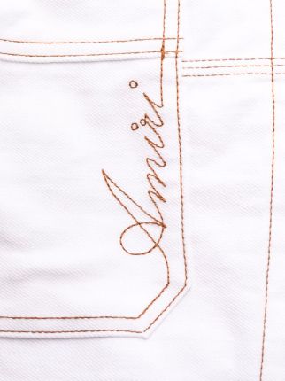 contrast-stitching denim overalls展示图