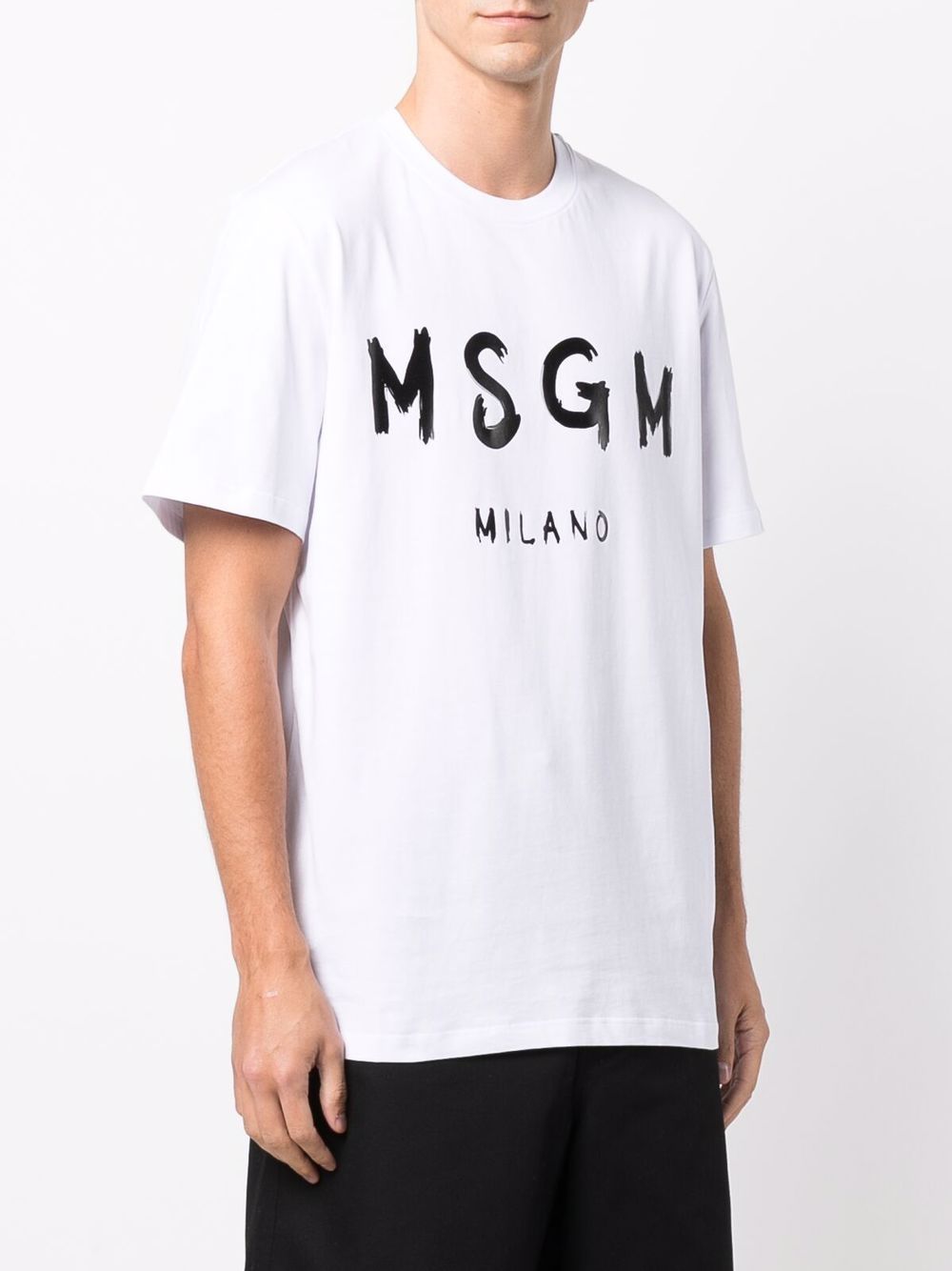 Shop MSGM logo-print cotton T-shirt with Express Delivery - FARFETCH