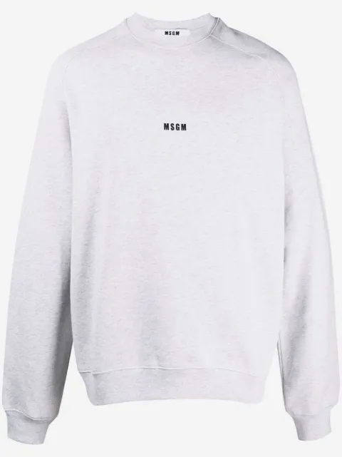 MSGM logo-print cotton sweatshirt
