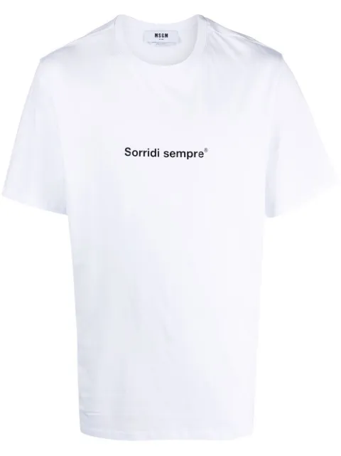MSGM slogan-print cotton T-shirt 