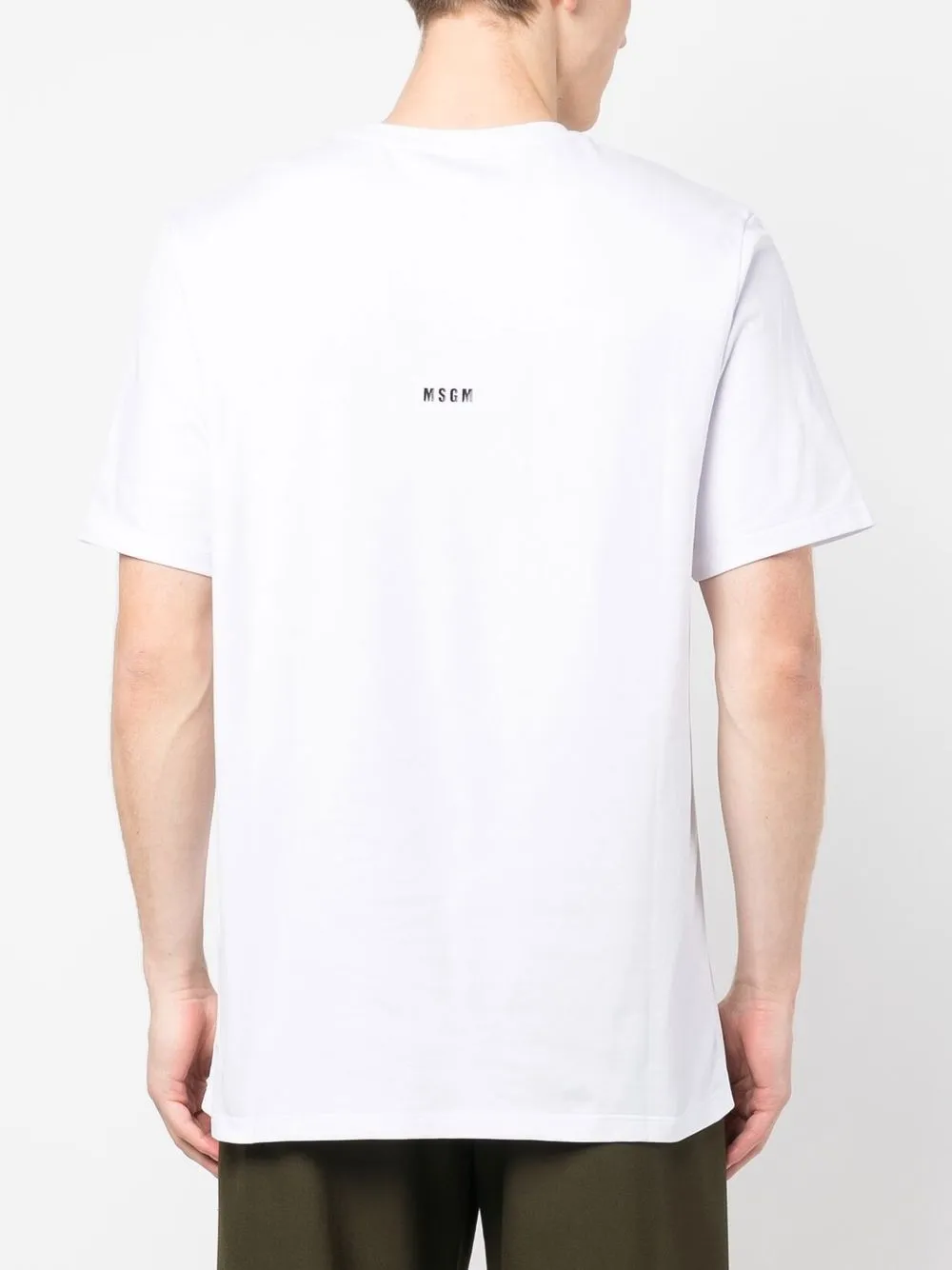 Shop Msgm Slogan-print Cotton T-shirt In White