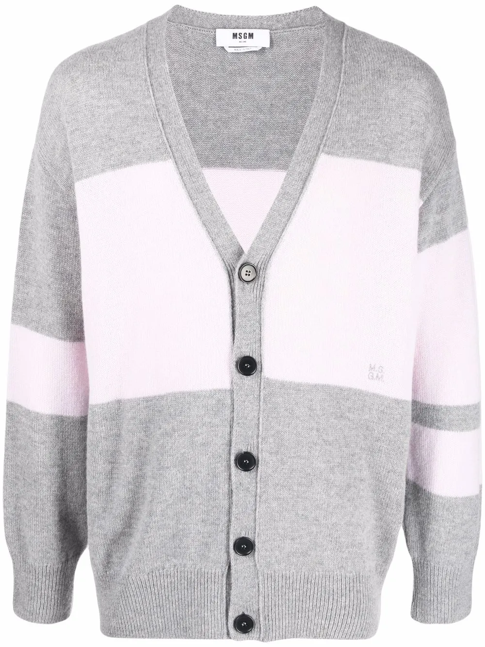 

MSGM stripe-print knit cardigan - Grey