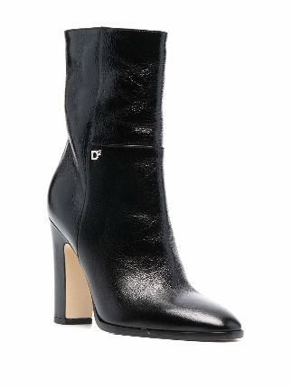 logo-plaque high-heeled leather boots展示图