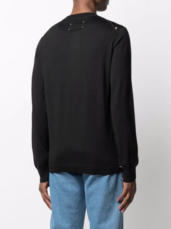 Maison Margiela four-stitch Logo long-sleeve Jumper | Black