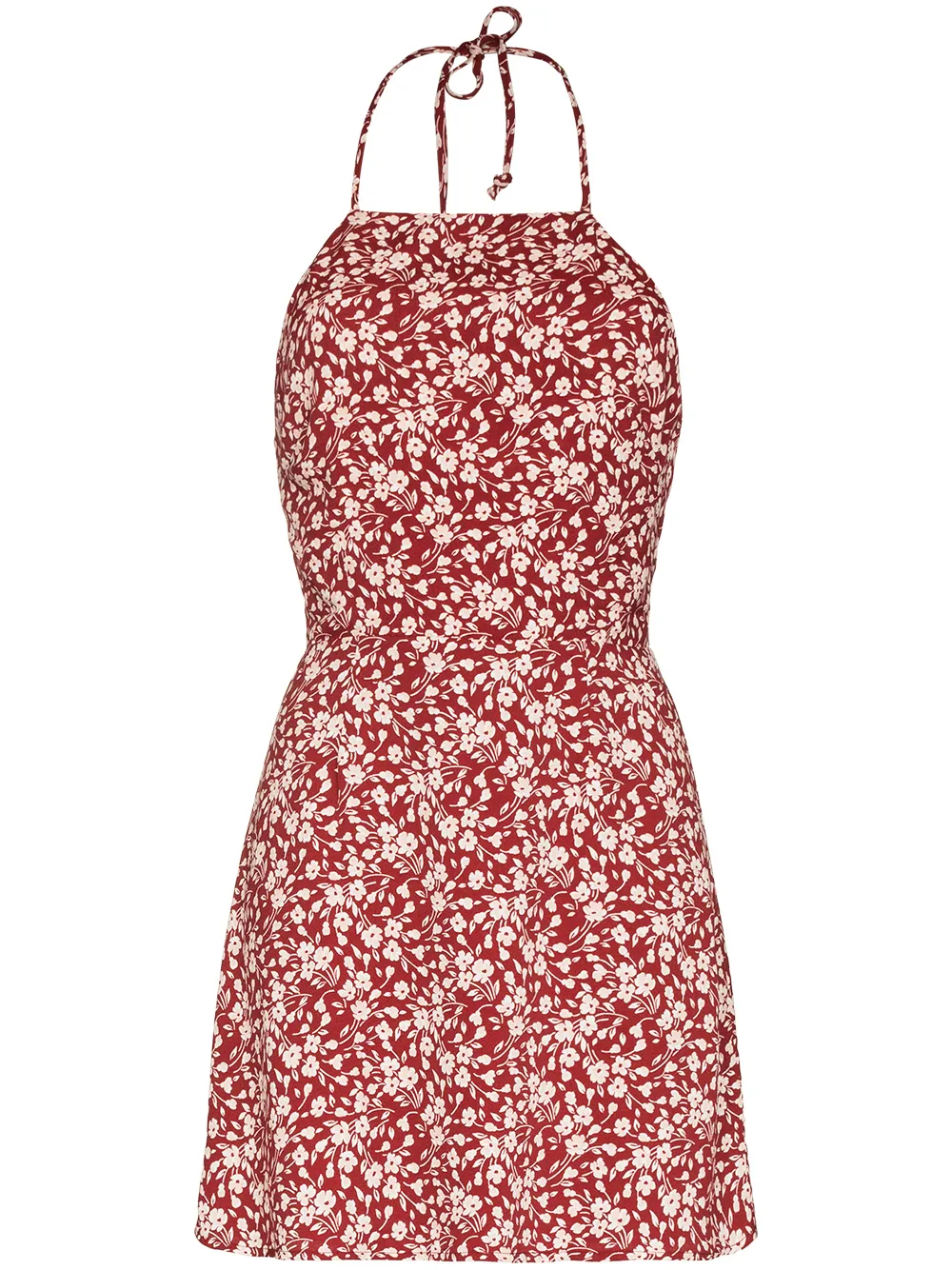 Image 1 of Reformation Tasha floral-print halterneck minidress