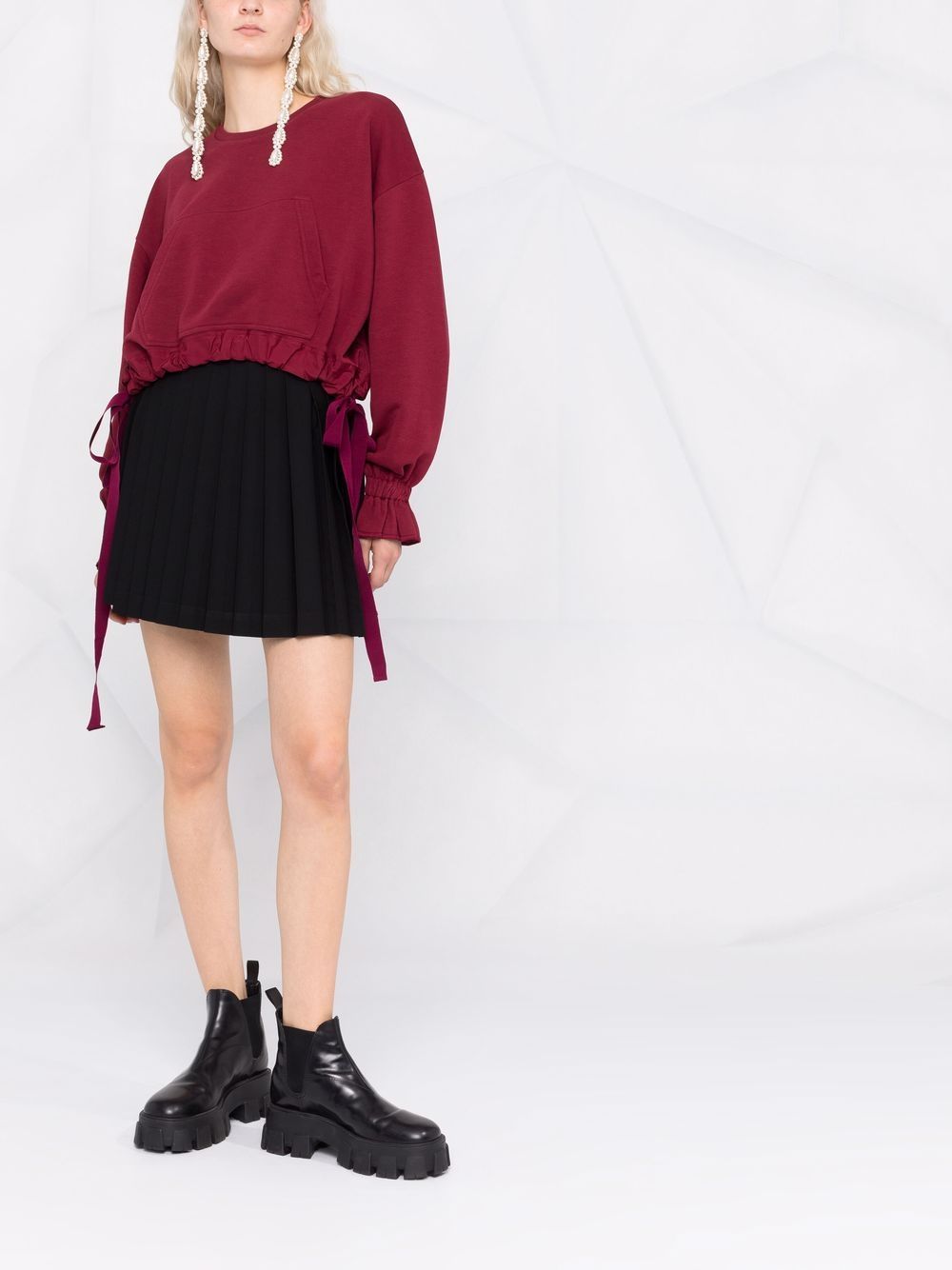 фото Red valentino gathered-detail long-sleeve blouse