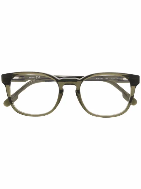 Kenzo نظارة بإطار مستدير وشعار الماركة محفور