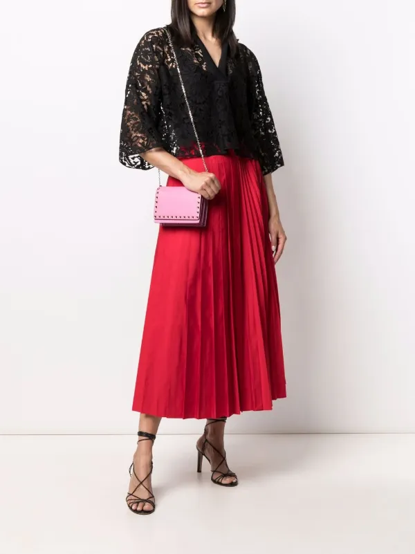 スカート Valentino Skirts Red Valentino Garavani Fully Pleated Midi Skirt | Red | FARFETCH