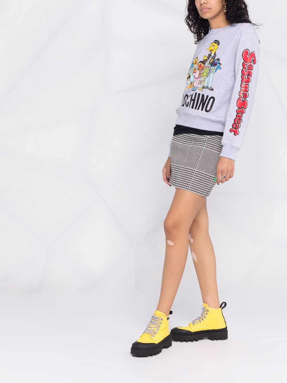 Shop Moschino Sesame Street© Logo-print Sweatshirt In Grey