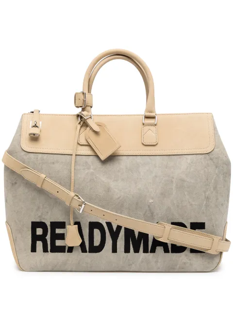 Readymade logo-print contrast-panel holdall bag