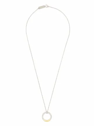 engraved-circle pendant necklace展示图