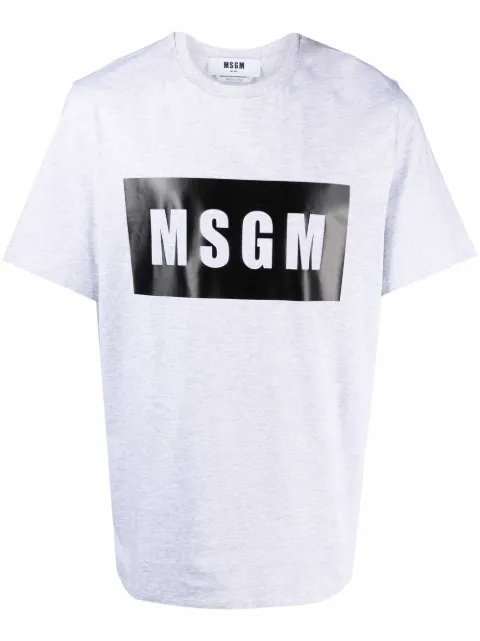 MSGM Camiseta de algodão com estampa de logo