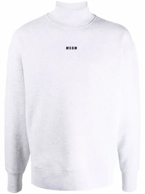 MSGM logo-print mock-neck sweatshirt  