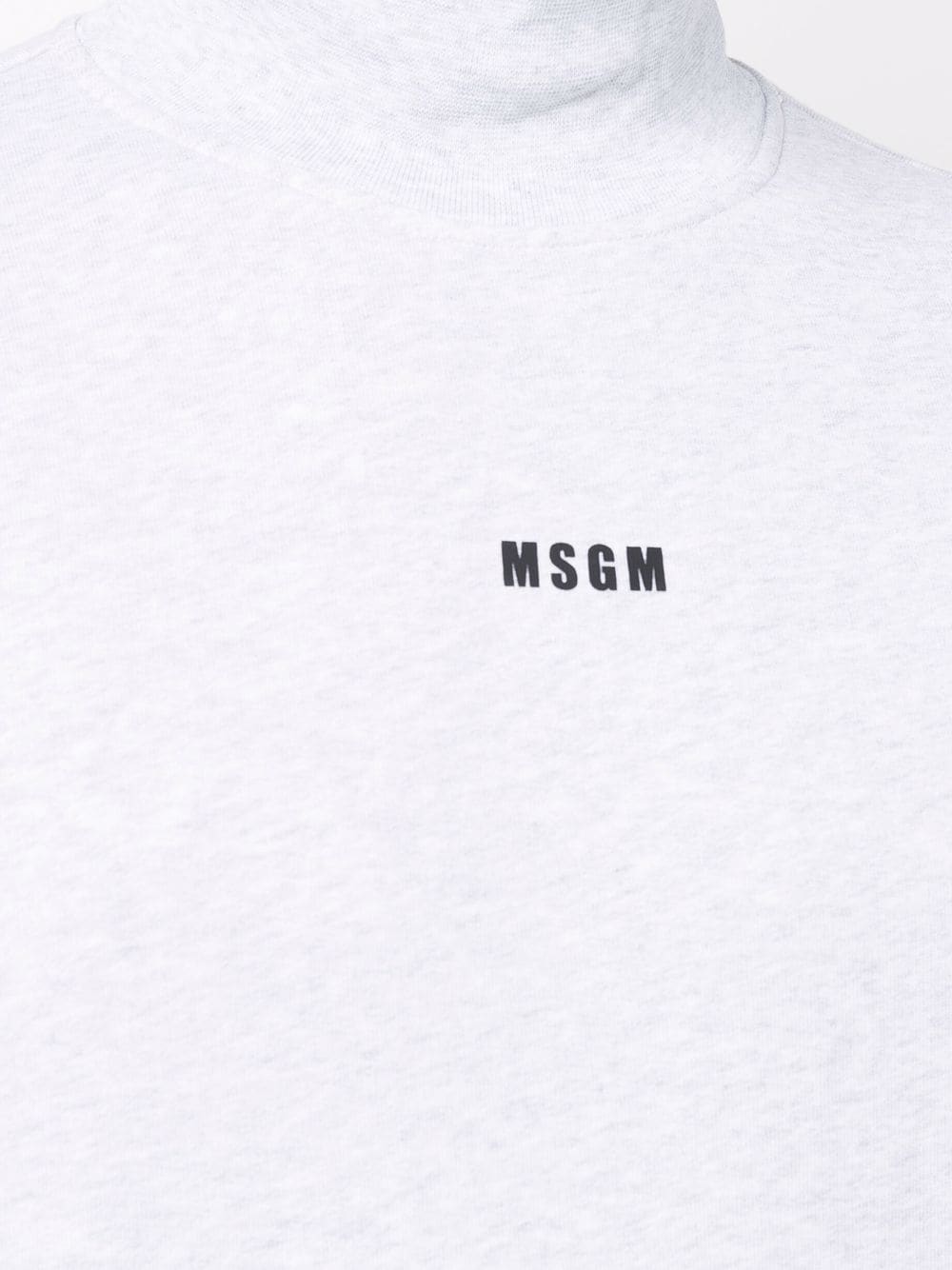 Shop Msgm Logo-print Mock-neck Sweatshirt In Grey