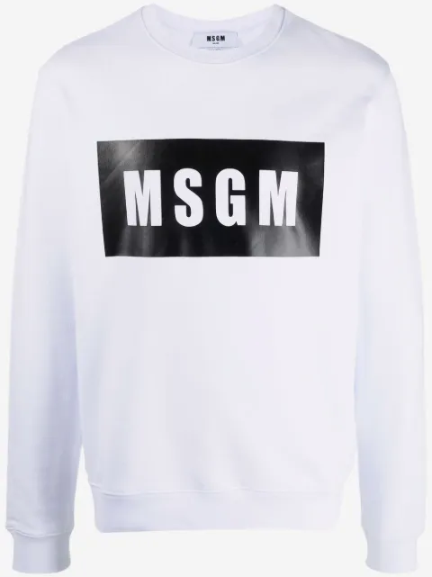 MSGM logo-print cotton sweatshirt