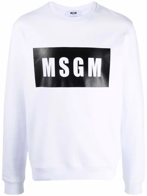 MSGM sweat à logo imprimé - Blanc - MSGM - Modalova