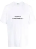 MSGM slogan-print cotton T-shirt - White