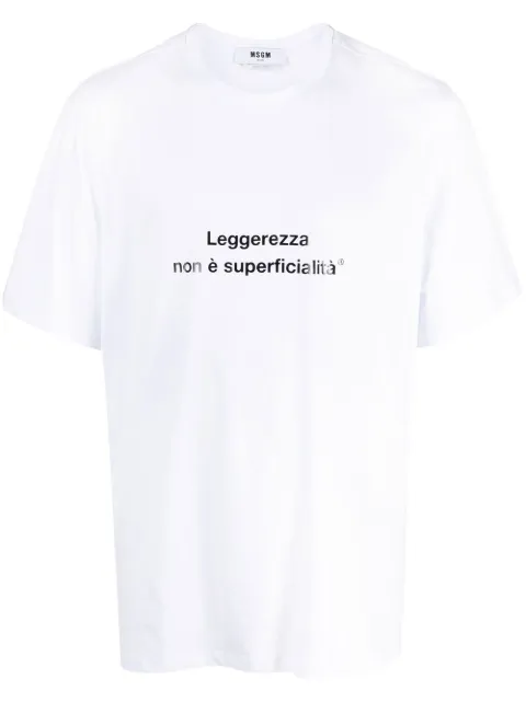 MSGM slogan-print cotton T-shirt 