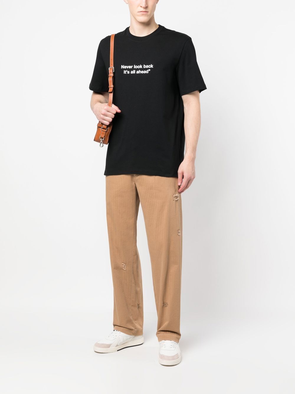 MSGM T-shirt met tekst - Zwart