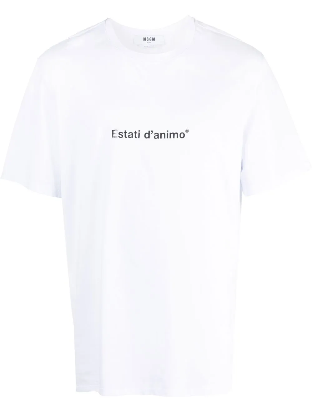 Shop Msgm Slogan-print Cotton T-shirt In White