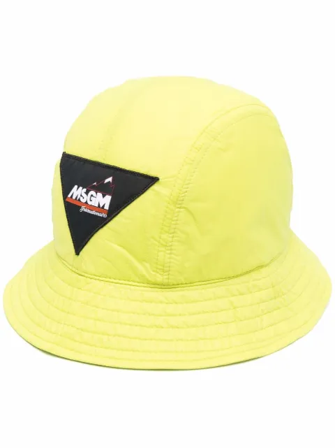 MSGM logo-patch cotton bucket hat
