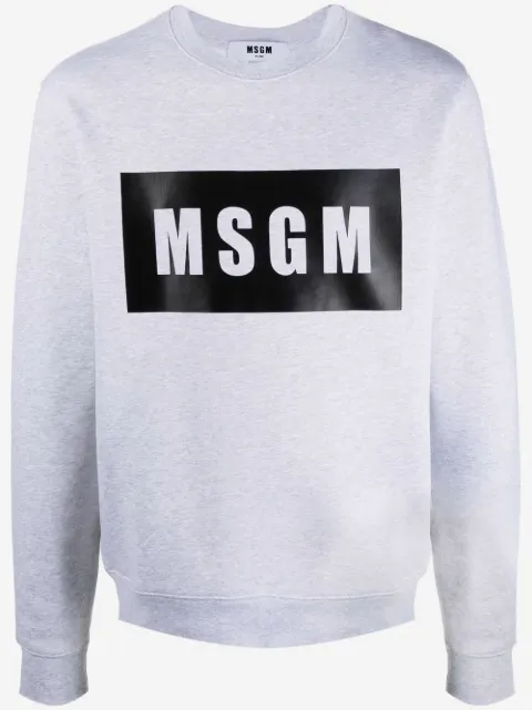 MSGM logo-print cotton sweatshirt